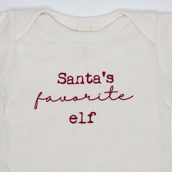 NWT Tenth & Pine Santa's Favorite Elf 3-6mo Bodysuit Organic Cotton - Picture 2 of 7